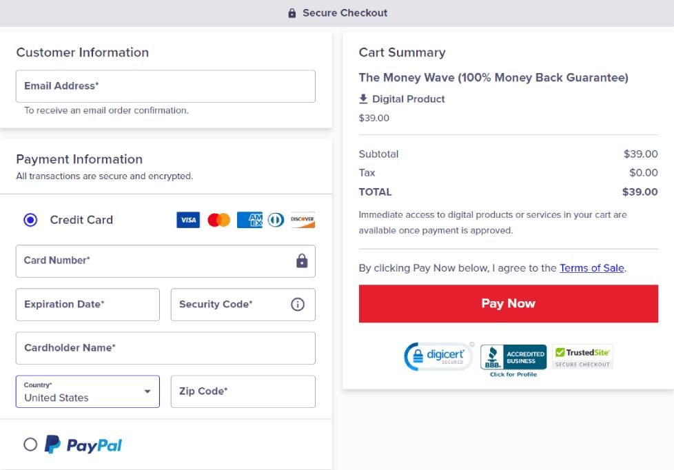 secure online checkout with trusted payment system
